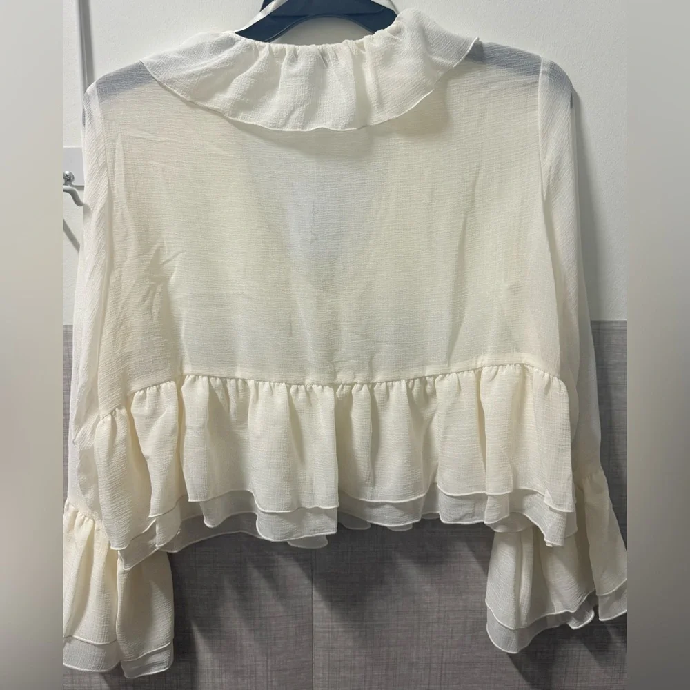 Jessica Simpson Cream Ruffle Blouse - Picture 5 of 9